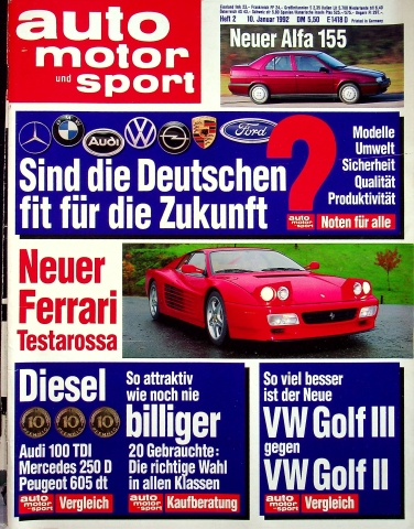 Deckblatt Auto Motor und Sport (02/1992)